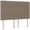 Image de vidaXL Tête de lit à LED Taupe 144x5x118/128 cm Tissu