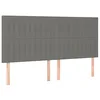 Image de vidaXL Tête de lit à LED Gris foncé 160x5x118/128 cm Tissu