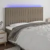 Image de vidaXL Tête de lit à LED Taupe 180x5x118/128 cm Tissu