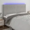 Image de vidaXL Tête de lit à LED Gris clair 200x5x118/128 cm Tissu