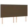 Image de vidaXL Tête de lit à LED Marron foncé 200x5x118/128 cm Tissu