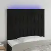 Image de vidaXL Tête de lit à LED Noir 80x5x118/128 cm Velours