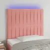 Image de vidaXL Tête de lit à LED Rose 90x5x118/128 cm Velours