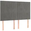 Image de vidaXL Tête de lit à LED Gris clair 144x5x118/128 cm Velours