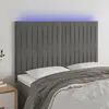 Image de vidaXL Tête de lit à LED Gris clair 144x5x118/128 cm Velours