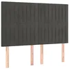 Image de vidaXL Tête de lit à LED Gris foncé 144x5x118/128 cm Velours