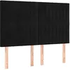 Image de vidaXL Tête de lit à LED Noir 144x5x118/128 cm Velours