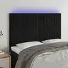 Image de vidaXL Tête de lit à LED Noir 144x5x118/128 cm Velours