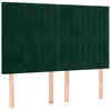Image de vidaXL Tête de lit à LED Vert foncé 144x5x118/128 cm Velours