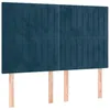Image de vidaXL Tête de lit à LED Bleu foncé 144x5x118/128 cm Velours