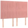 Image de vidaXL Tête de lit à LED Rose 144x5x118/128 cm Velours