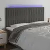 Image de vidaXL Tête de lit à LED Gris foncé 160x5x118/128 cm Velours