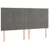 Image de vidaXL Tête de lit à LED Gris clair 180x5x118/128 cm Velours