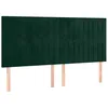 Image de vidaXL Tête de lit à LED Vert foncé 200x5x118/128 cm Velours