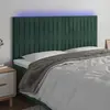 Image de vidaXL Tête de lit à LED Vert foncé 200x5x118/128 cm Velours