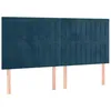 Image de vidaXL Tête de lit à LED Bleu foncé 200x5x118/128 cm Velours