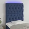 Image de vidaXL Tête de lit à LED Bleu 80x7x118/128 cm Tissu