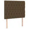 Image de vidaXL Tête de Lit à LED Meuble de Chambre à Coucher Accessoire de Lit Simple Tête de Cadre de Lit Intérieur Marron Foncé 100x7x118/128 cm Tissu