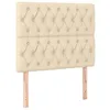 Image de vidaXL Tête de Lit à LED Meuble de Chambre à Coucher Accessoire de Lit Simple Tête de Cadre de Lit Intérieur Crème 100x7x118/128 cm Tissu