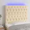 Image de vidaXL Tête de lit à LED Crème 100x7x118/128 cm Tissu