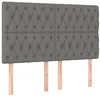 Image de vidaXL Tête de lit à LED Gris foncé 144x7x118/128 cm Tissu