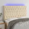 Image de vidaXL Tête de lit à LED Crème 144x7x118/128 cm Tissu