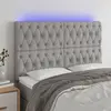 Image de vidaXL Tête de lit à LED Gris clair 160x7x118/128 cm Tissu