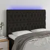 Image de vidaXL Tête de lit à LED Noir 160x7x118/128 cm Tissu