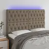 Image de vidaXL Tête de lit à LED Taupe 160x7x118/128 cm Tissu
