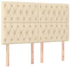 Image de vidaXL Tête de lit à LED Crème 160x7x118/128 cm Tissu