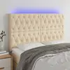 Image de vidaXL Tête de lit à LED Crème 160x7x118/128 cm Tissu