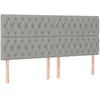 Image de vidaXL Tête de lit à LED Gris clair 180x7x118/128 cm Tissu