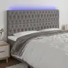 Image de vidaXL Tête de lit à LED Gris foncé 180x7x118/128 cm Tissu