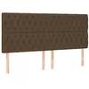 Image de vidaXL Tête de lit à LED Marron foncé 180x7x118/128 cm Tissu