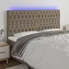 Image de vidaXL Tête de lit à LED Taupe 180x7x118/128 cm Tissu