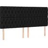 Image de vidaXL Tête de lit à LED Noir 200x7x118/128 cm Tissu