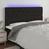Image de vidaXL Tête de lit à LED Noir 200x7x118/128 cm Tissu