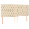 Image de vidaXL Tête de lit à LED Crème 200x7x118/128 cm Tissu