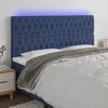 Image de vidaXL Tête de lit à LED Bleu 200x7x118/128 cm Tissu