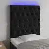 Image de vidaXL Tête de lit à LED Noir 80x7x118/128 cm Velours