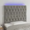 Image de vidaXL Tête de lit à LED Gris clair 100x7x118/128 cm Velours