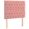 Image de vidaXL Tête de Lit à LED Meuble de Chambre à Coucher Accessoire de Lit Simple Tête de Cadre de Lit Intérieur Rose 100x7x118/128 cm Velours