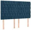 Image de vidaXL Tête de lit à LED Bleu foncé 144x7x118/128 cm Velours