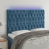 Image de vidaXL Tête de lit à LED Bleu foncé 144x7x118/128 cm Velours