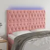 Image de vidaXL Tête de lit à LED Rose 144x7x118/128 cm Velours