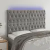 Image de vidaXL Tête de lit à LED Gris clair 160x7x118/128 cm Velours