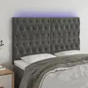 Image de vidaXL Tête de lit à LED Gris foncé 160x7x118/128 cm Velours