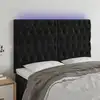 Image de vidaXL Tête de lit à LED Noir 160x7x118/128 cm Velours