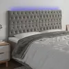 Image de vidaXL Tête de lit à LED Gris clair 200x7x118/128 cm Velours
