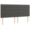 Image de vidaXL Tête de lit à LED Gris foncé 200x7x118/128 cm Velours